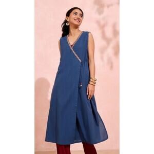 Taneira Angrakha V-Neck A-Line Pure Cotton Kurta without palazzos. New . Size L